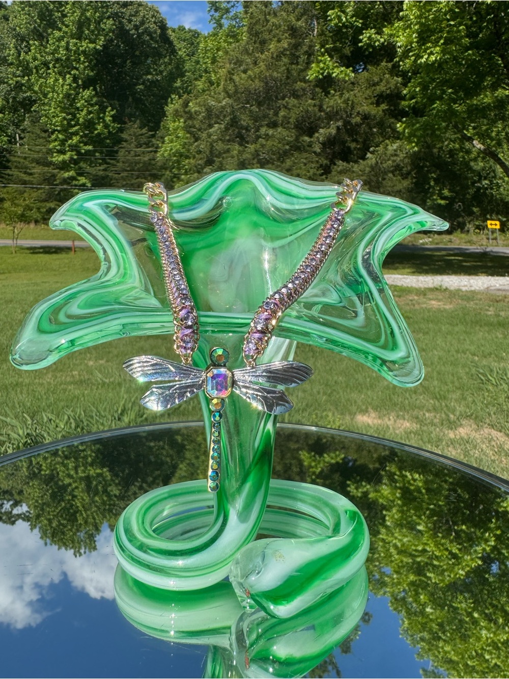 Iridescent Dragonfly Pendant